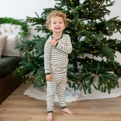 Kyte Baby Ribbed Henley Set in Fir Stripe Sale
