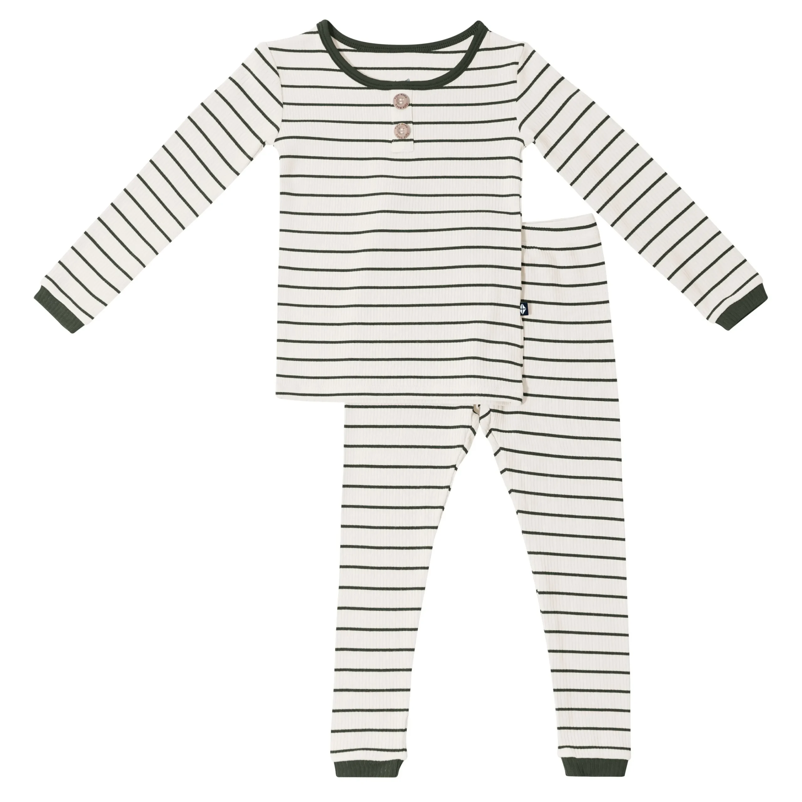 Kyte Baby Ribbed Henley Set in Fir Stripe Sale