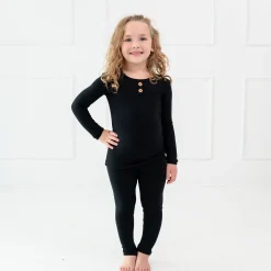 Kyte Baby Ribbed Henley Set in Midnight Outlet