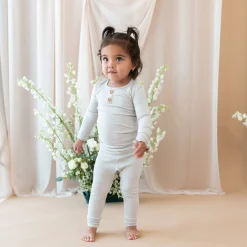 Kyte Baby Ribbed Henley Set in Oat Online