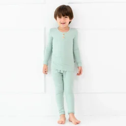 Kyte Baby Ribbed Henley Set in Sage Best