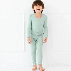 Kyte Baby Ribbed Henley Set in Sage Best
