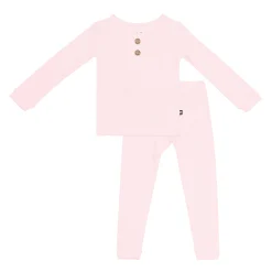 Kyte Baby Ribbed Henley Set in Sakura Outlet