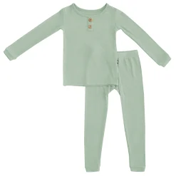 Kyte Baby Ribbed Henley Set in Thyme Best