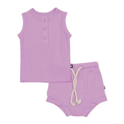 Kyte Baby Ribbed Henley Tank Set in Poi Sale