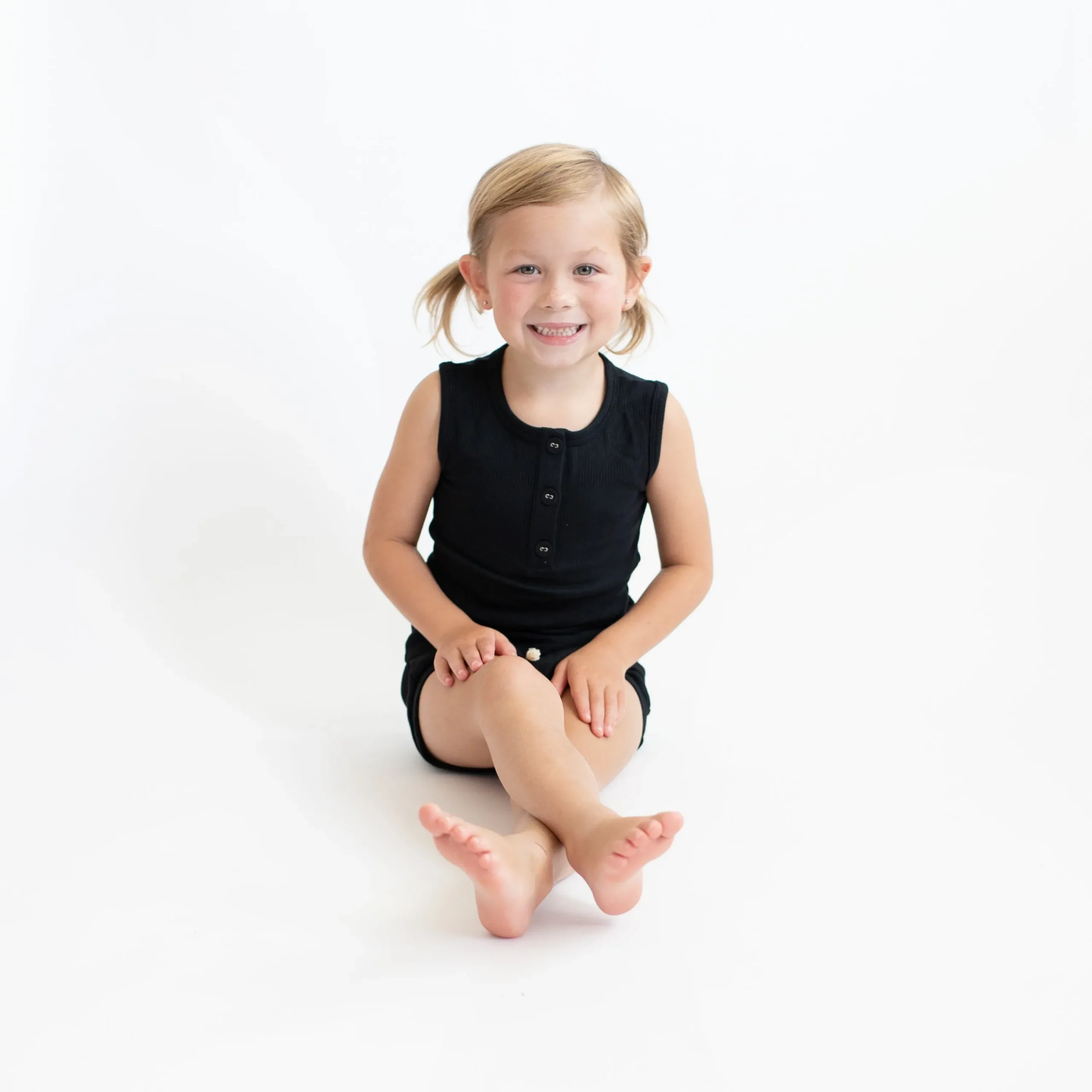Kyte Baby Ribbed Henley Tank Set in Midnight Outlet
