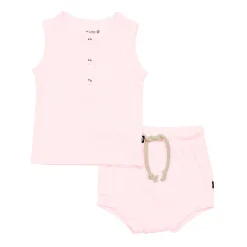 Kyte Baby Ribbed Henley Tank Set in Sakura Online