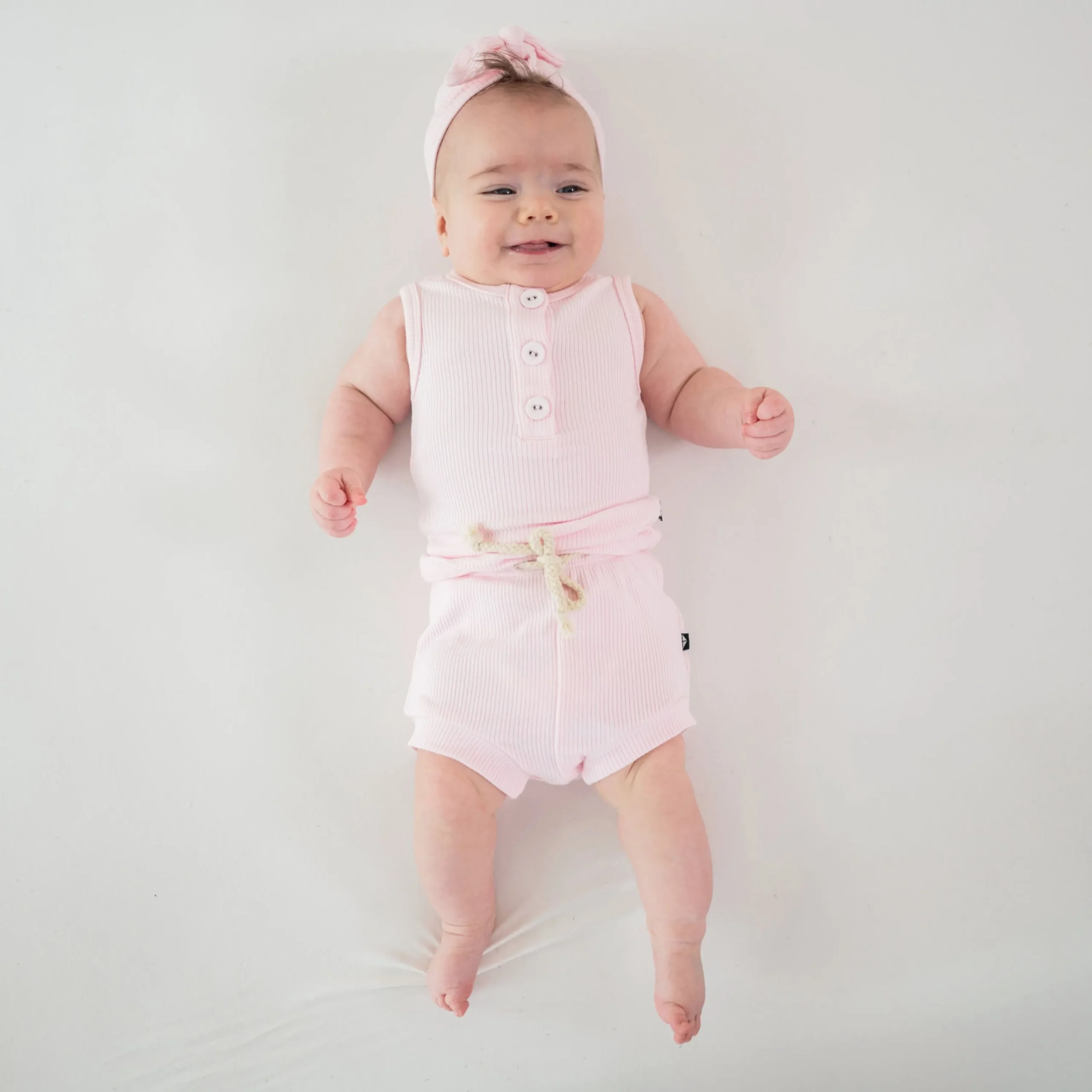 Kyte Baby Ribbed Henley Tank Set in Sakura Online
