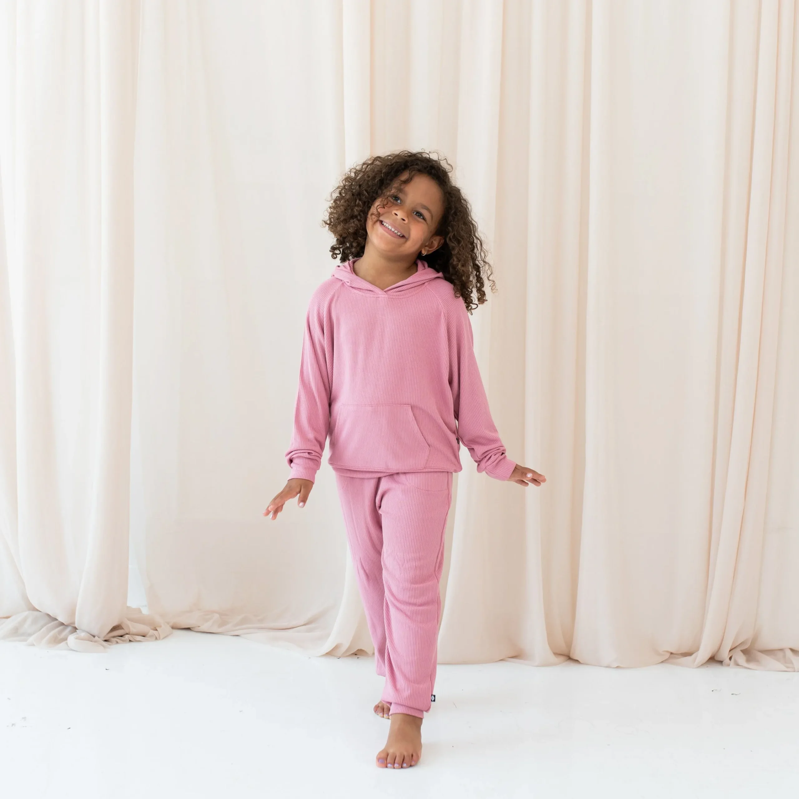 Kyte Baby Ribbed Hoodie in Apple Blossom Discount