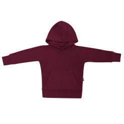 Kyte Baby Ribbed Hoodie in Burgundy Hot