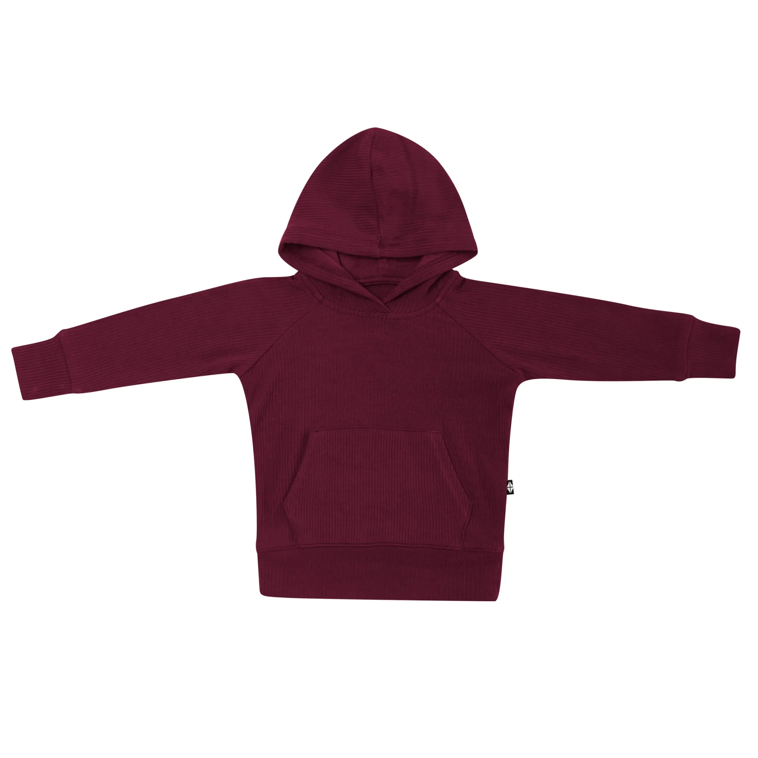 Kyte Baby Ribbed Hoodie in Burgundy Hot