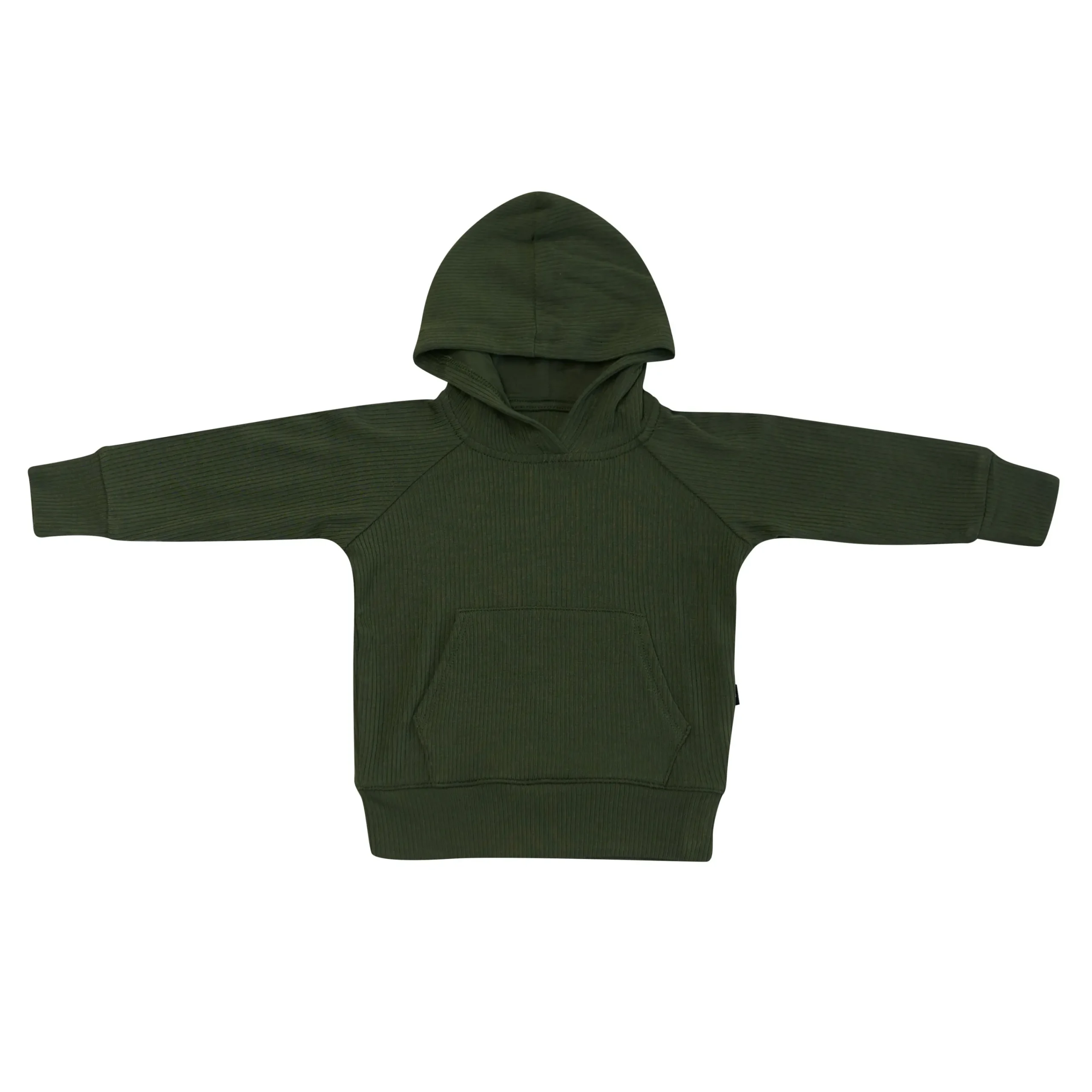 Kyte Baby Ribbed Hoodie in Fir Hot