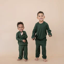 Kyte Baby Ribbed Hoodie in Fir Hot