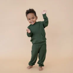 Kyte Baby Ribbed Hoodie in Fir Hot
