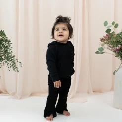 Kyte Baby Ribbed Hoodie in Midnight Clearance