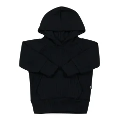 Kyte Baby Ribbed Hoodie in Midnight Clearance