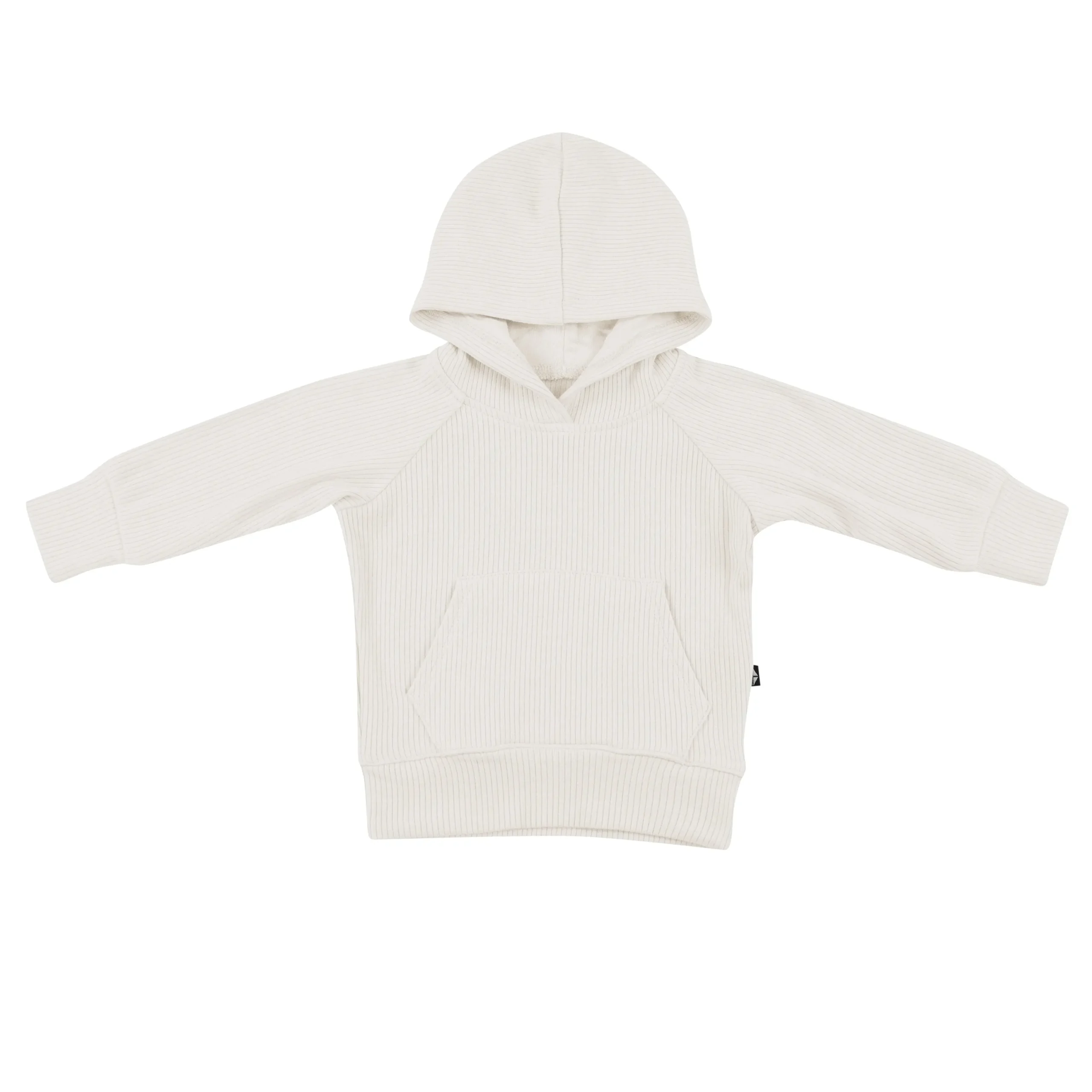 Kyte Baby Ribbed Hoodie in Oat Sale