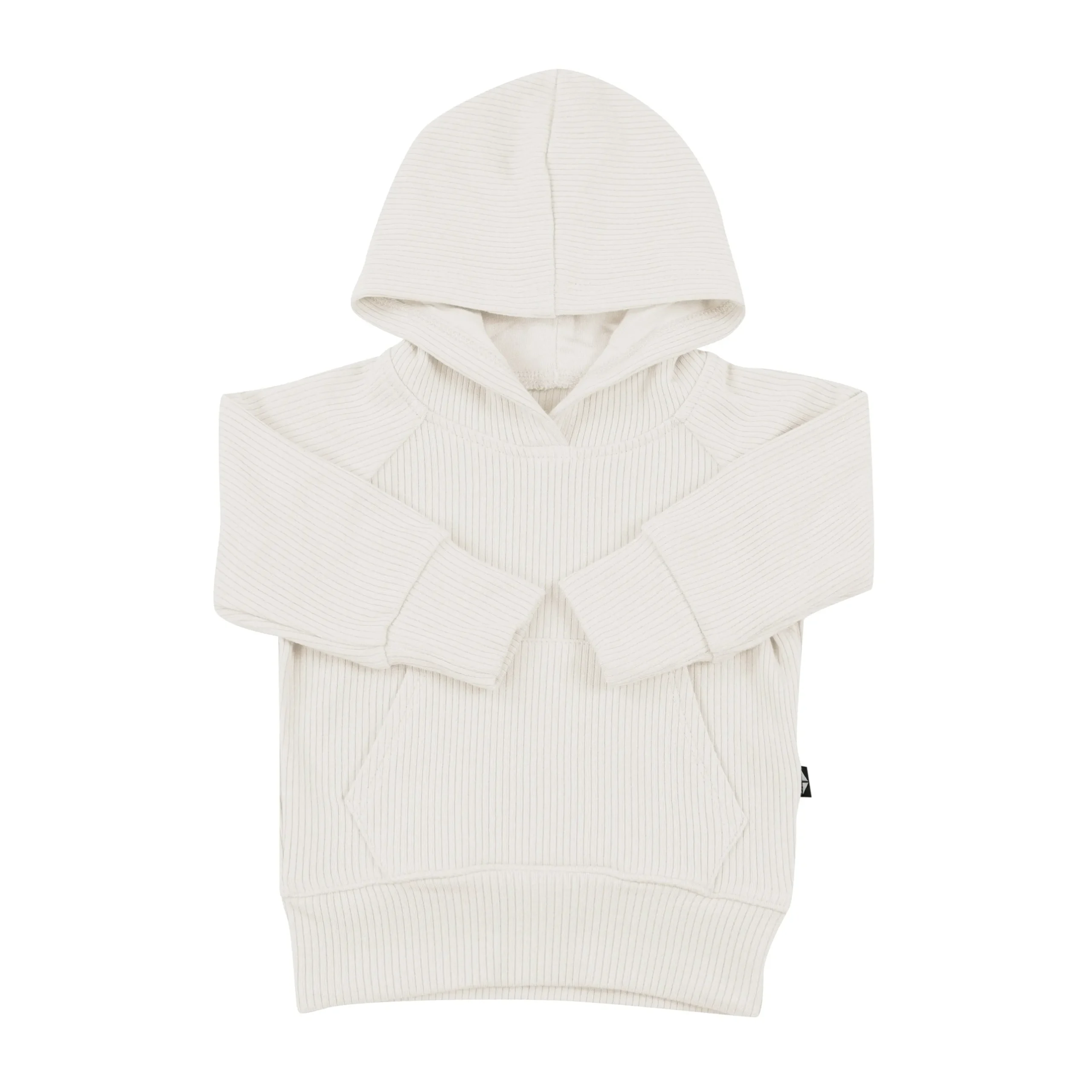 Kyte Baby Ribbed Hoodie in Oat Sale
