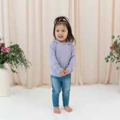 Kyte Baby Ribbed Hoodie in Taro Clearance