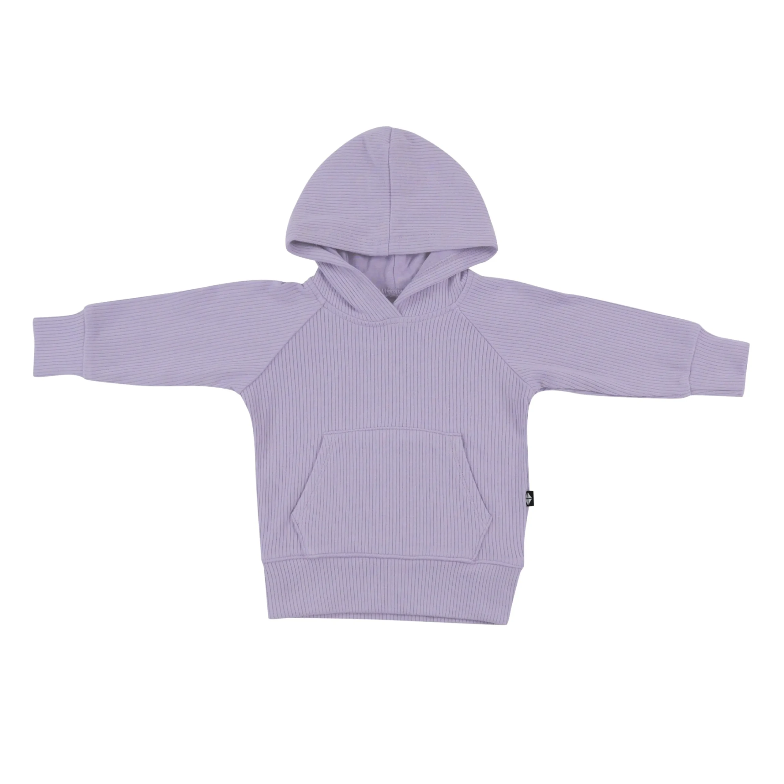 Kyte Baby Ribbed Hoodie in Taro Clearance