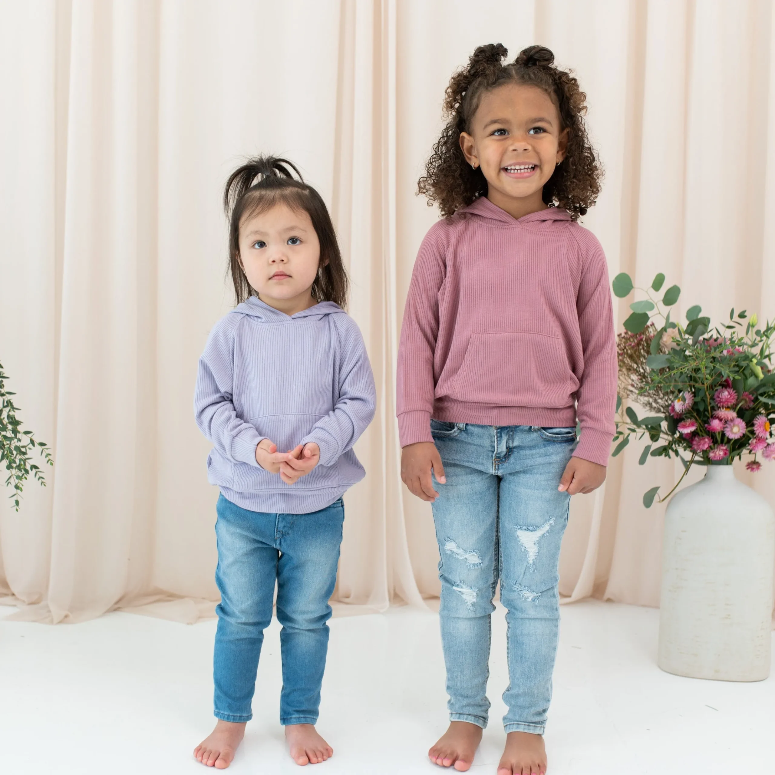 Kyte Baby Ribbed Hoodie in Taro Clearance