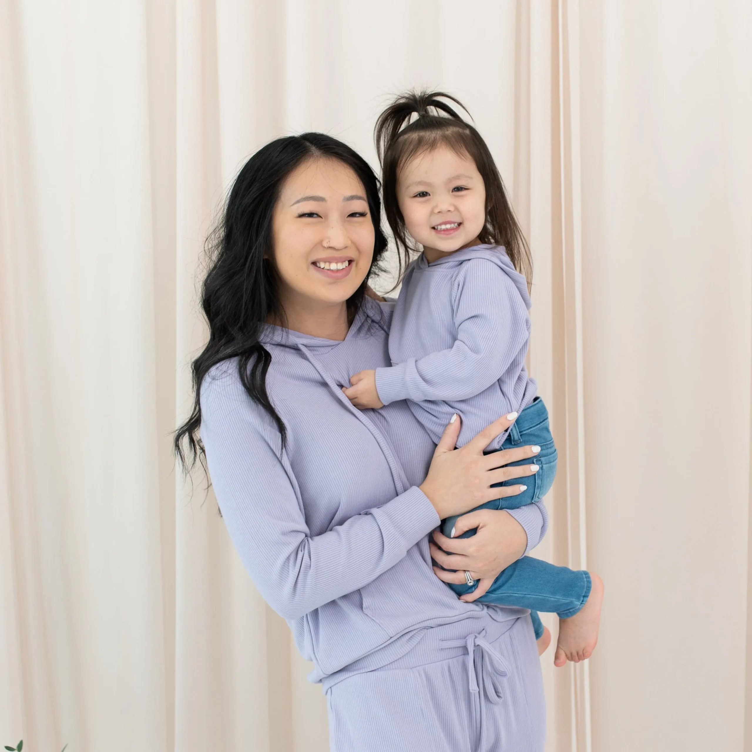 Kyte Baby Ribbed Hoodie in Taro Clearance