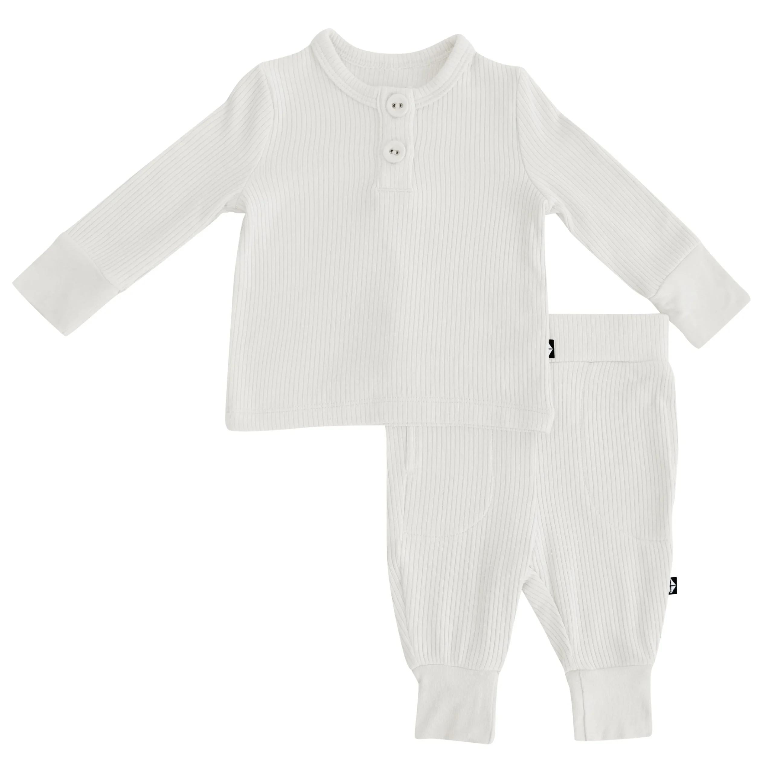 Kyte Baby Ribbed Infant Henley Set in Oat Online