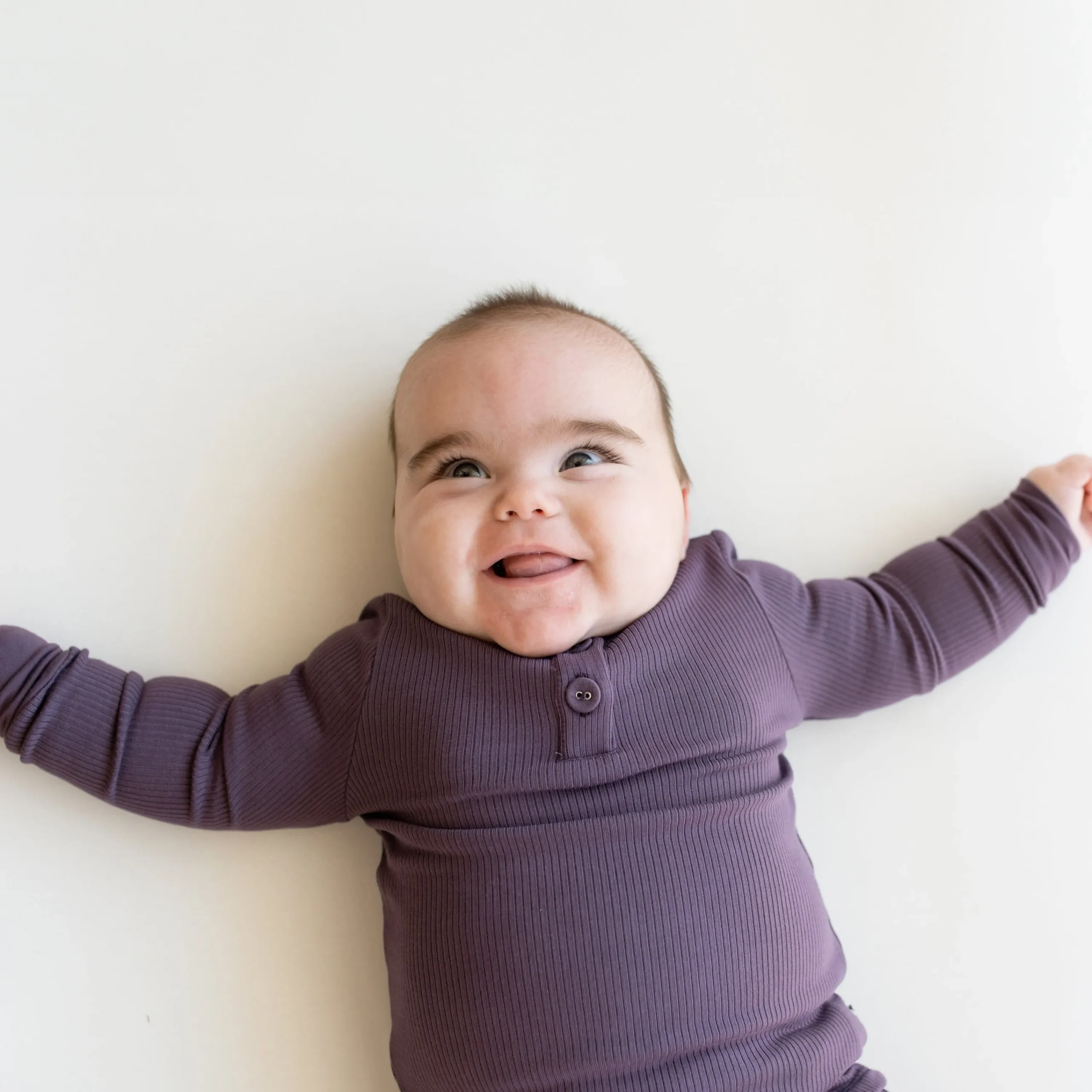 Kyte Baby Ribbed Infant Henley Set in Currant New