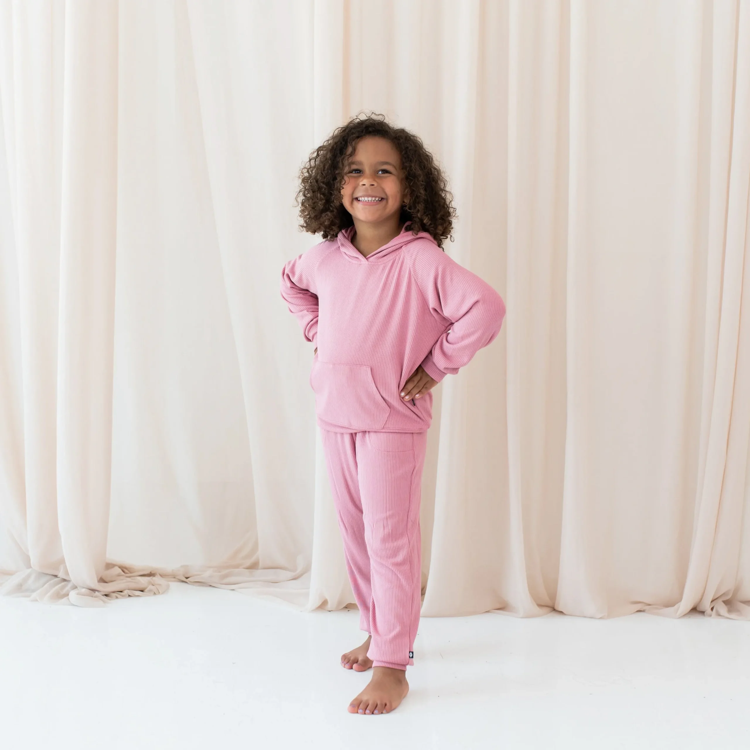 Kyte Baby Ribbed Jogger Pant in Apple Blossom Outlet