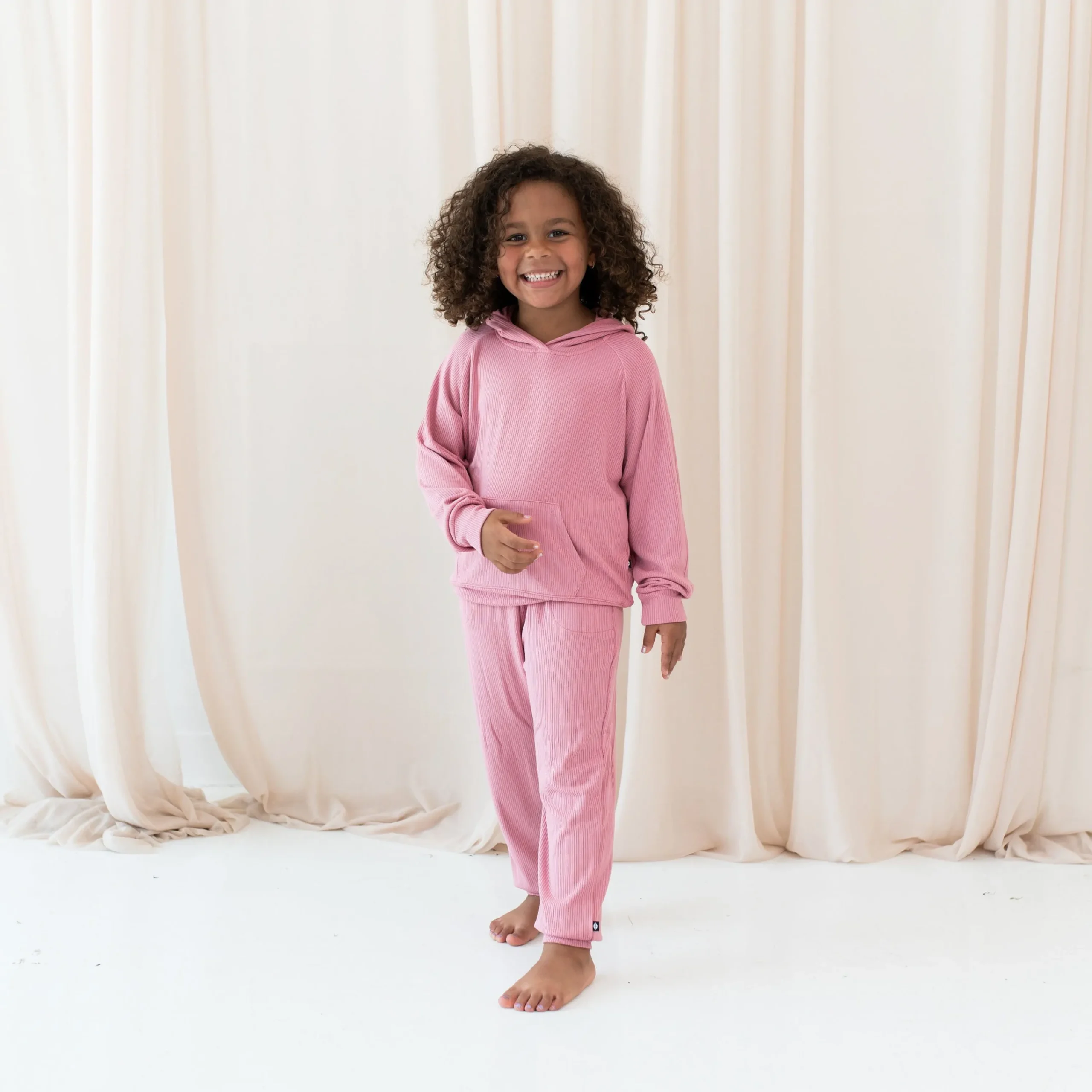 Kyte Baby Ribbed Jogger Pant in Apple Blossom Outlet