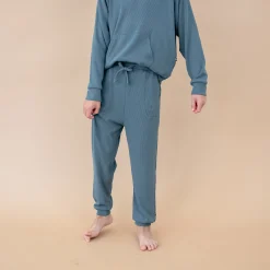 Kyte Baby Ribbed Jogger Pant in Atlantic