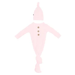 Kyte Baby Ribbed Knotted Gown with Hat Set in Sakura Discount