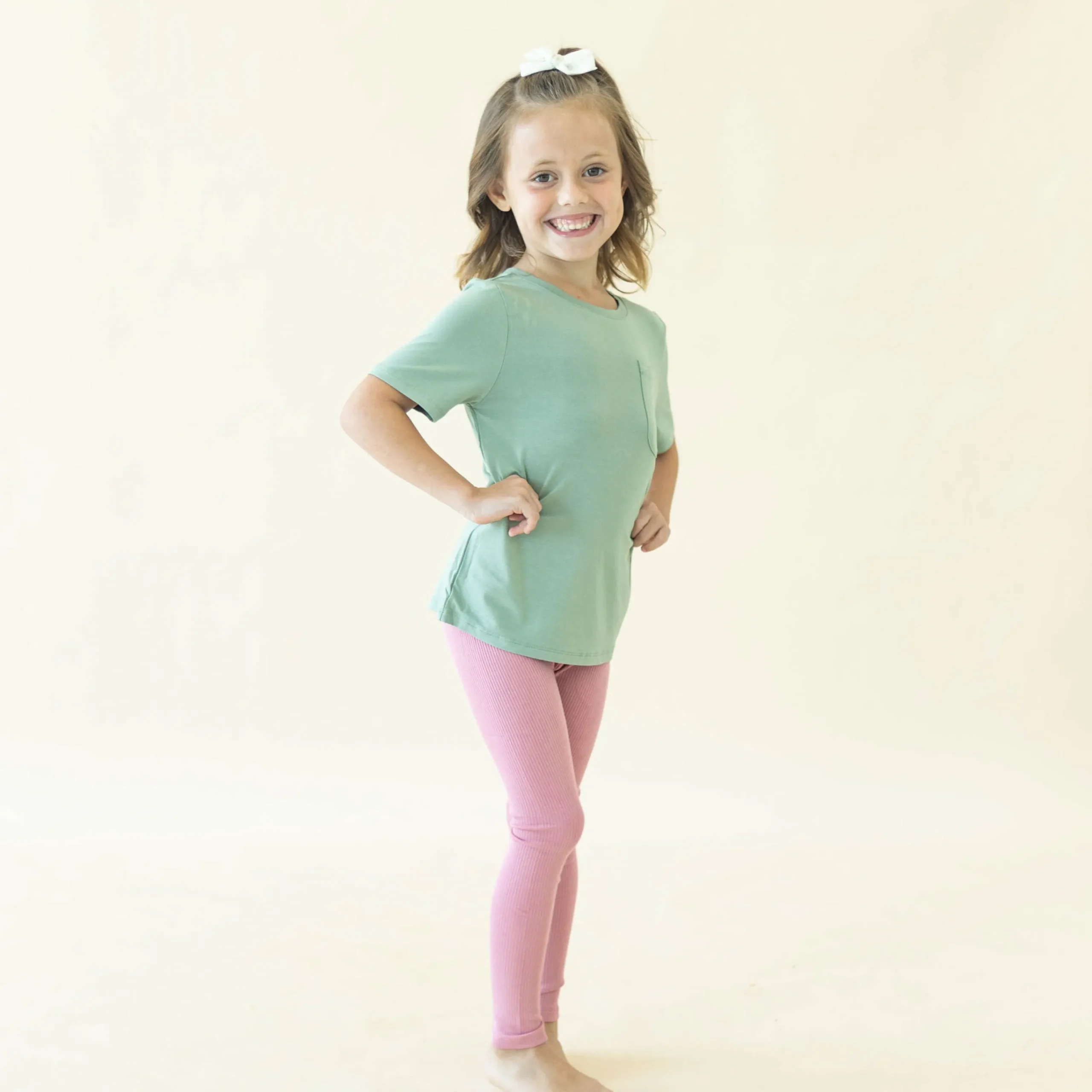 Kyte Baby Ribbed Leggings in Apple Blossom