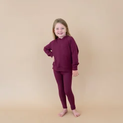 Kyte Baby Ribbed Leggings in Burgundy Sale