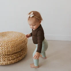 Kyte Baby Ribbed Leggings in Sage Hot