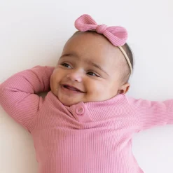 Kyte Baby Ribbed Nylon Bow in Apple Blossom New