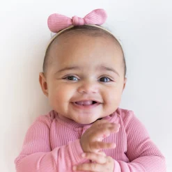 Kyte Baby Ribbed Nylon Bow in Apple Blossom New