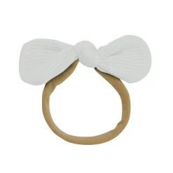 Kyte Baby Ribbed Nylon Bow in Oat Hot