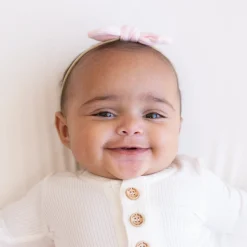 Kyte Baby Ribbed Nylon Bow in Sakura Outlet