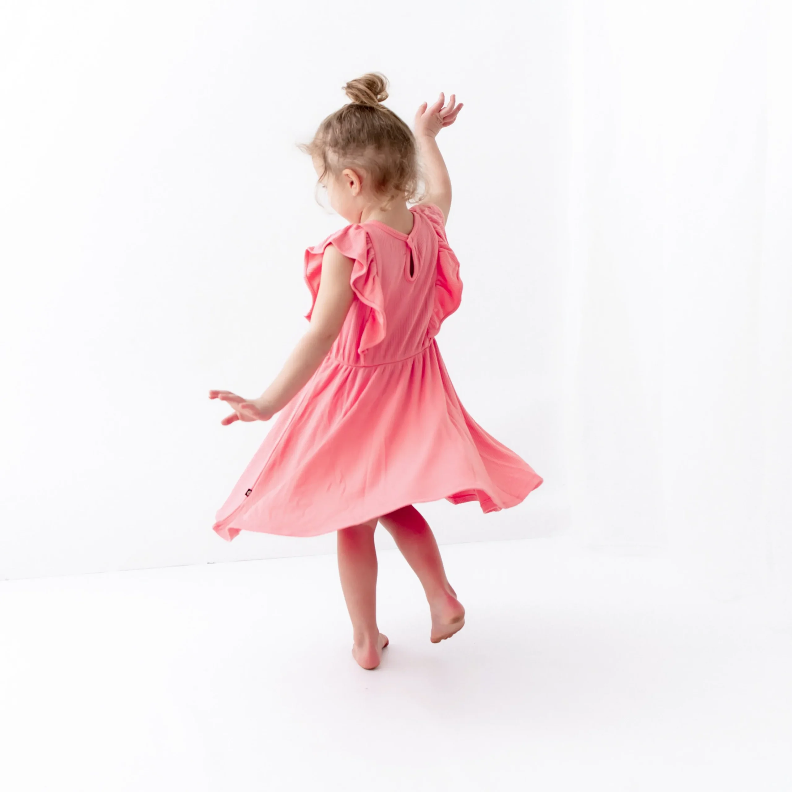 Kyte Baby Ribbed Peplum Dress Set in Guava Online