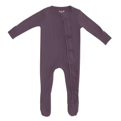 Kyte Baby Ribbed Ruffle Zipper Footie in Currant Online