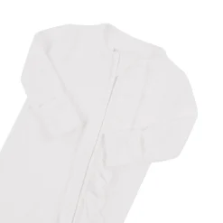 Kyte Baby Ribbed Ruffle Zipper Romper in Cloud Online