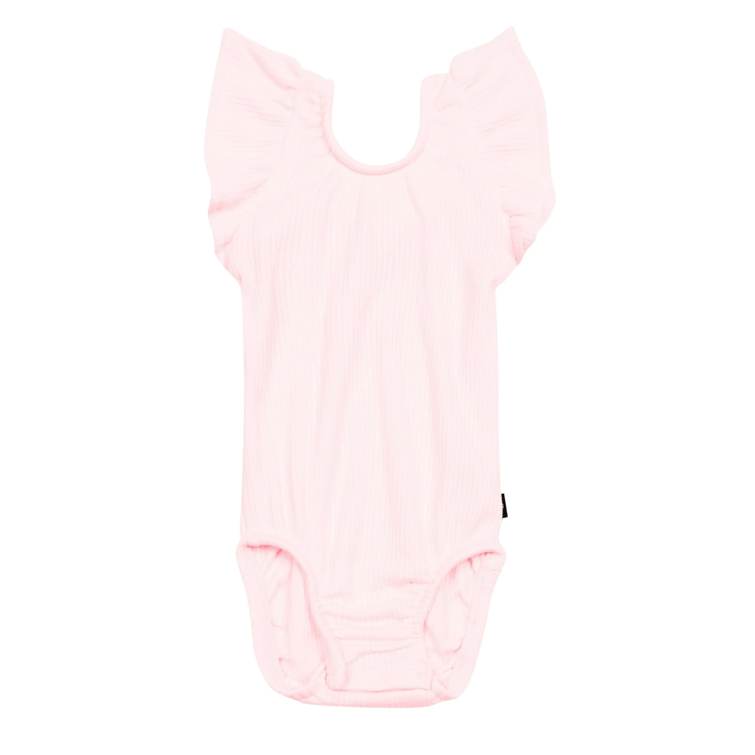 Kyte Baby Ribbed Sleeveless Ruffle Leotard in Sakura New