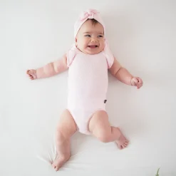 Kyte Baby Ribbed Sleeveless Ruffle Leotard in Sakura New