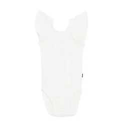 Kyte Baby Ribbed Sleeveless Ruffle Leotard in Cloud Online