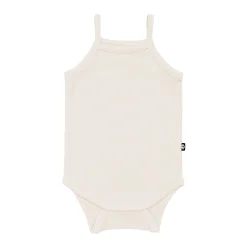 Kyte Baby Ribbed Spaghetti Strap Bodysuit in Oat Clearance