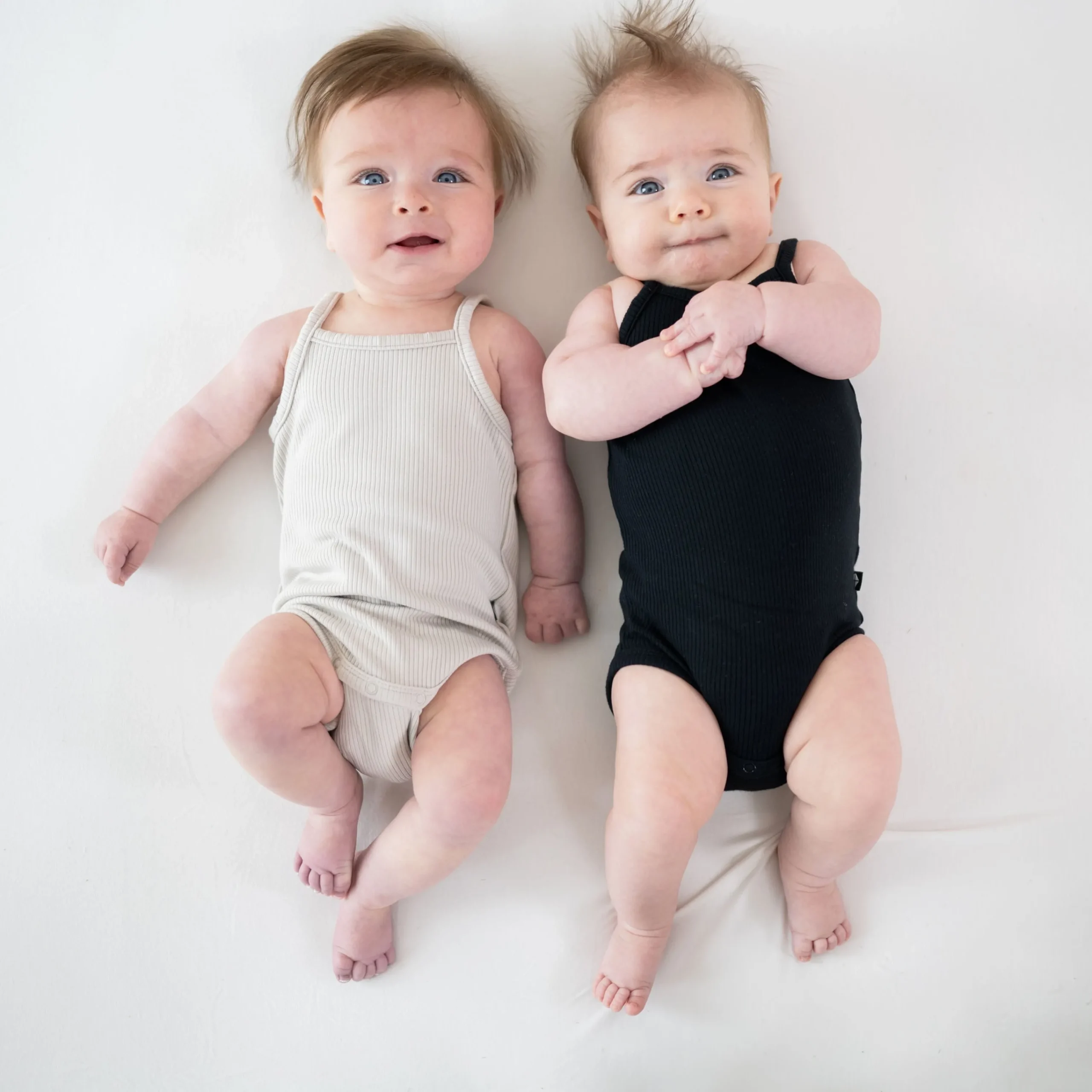 Kyte Baby Ribbed Spaghetti Strap Bodysuit in Oat Clearance