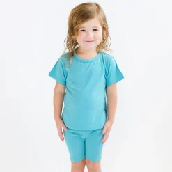 Kyte Baby Ribbed Toddler Biker Shorts in Makai Sale