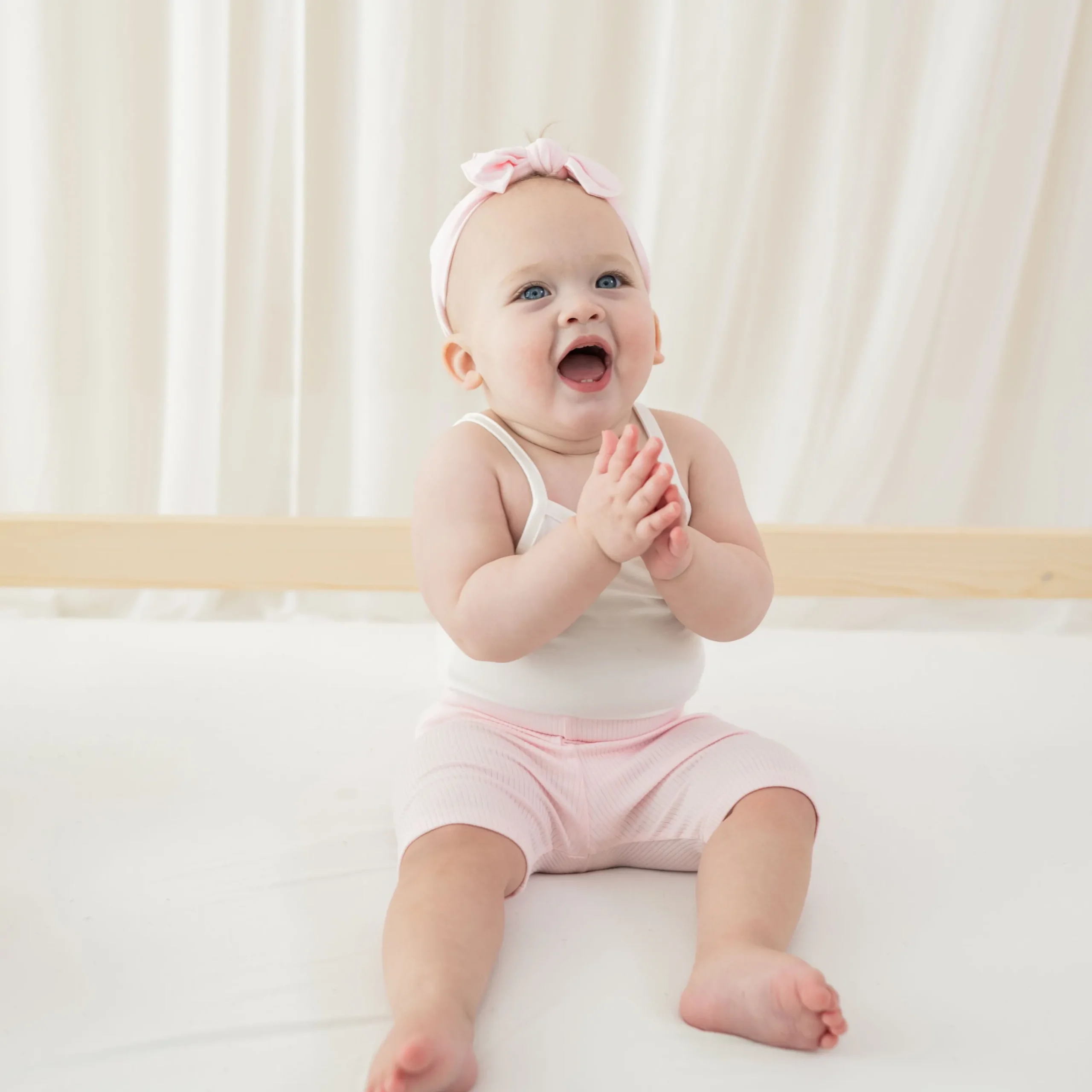 Kyte Baby Ribbed Toddler Biker Shorts in Sakura Clearance