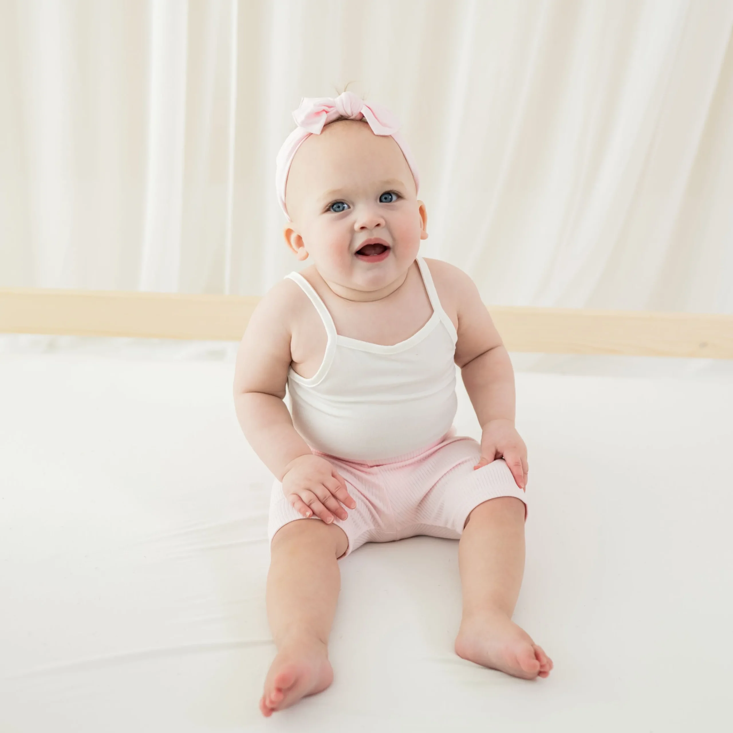 Kyte Baby Ribbed Toddler Biker Shorts in Sakura Clearance